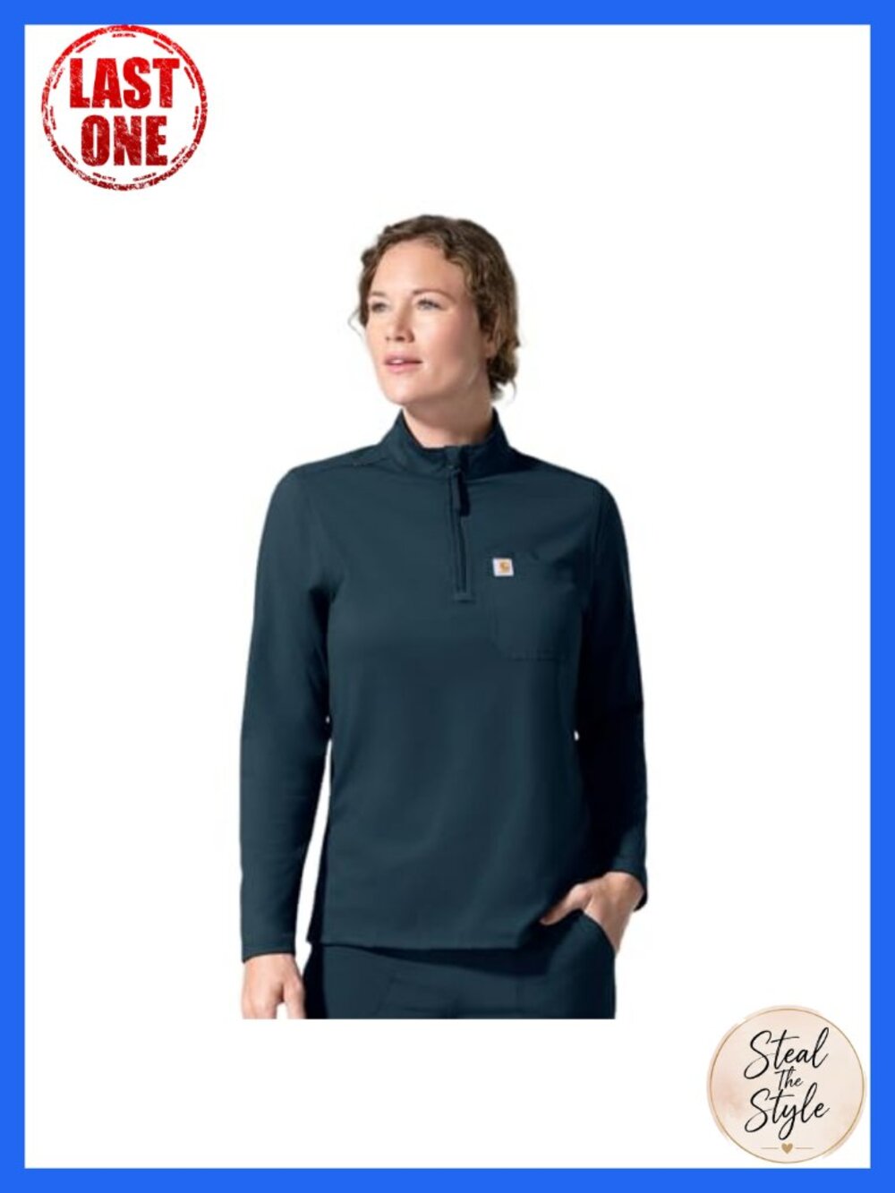 Carhartt Women's Quarter-Zip Scrub Top Long Sleeve Medical Workwear